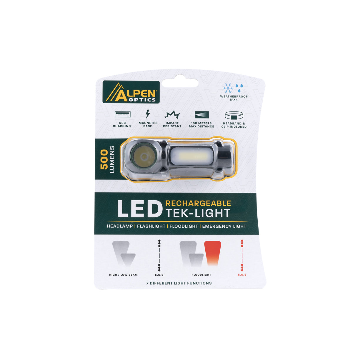 Alpen Optics LED Rechargeable Tek-Light Headlamp